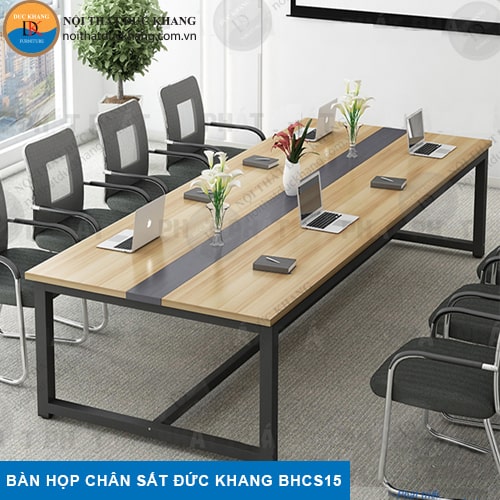 Bàn họp chân sắt 2m4 cho 8 người DKF DKBHCS15
