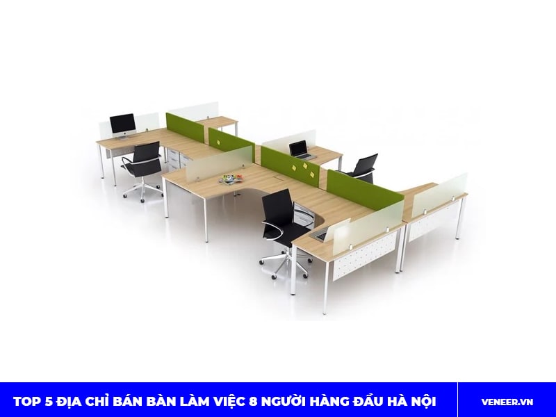 Module bàn làm việc 8 người chữ thập DKMD18