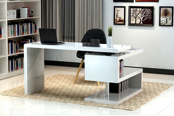 Bài trí bàn làm việc có màu sắc hợp mệnh Kim