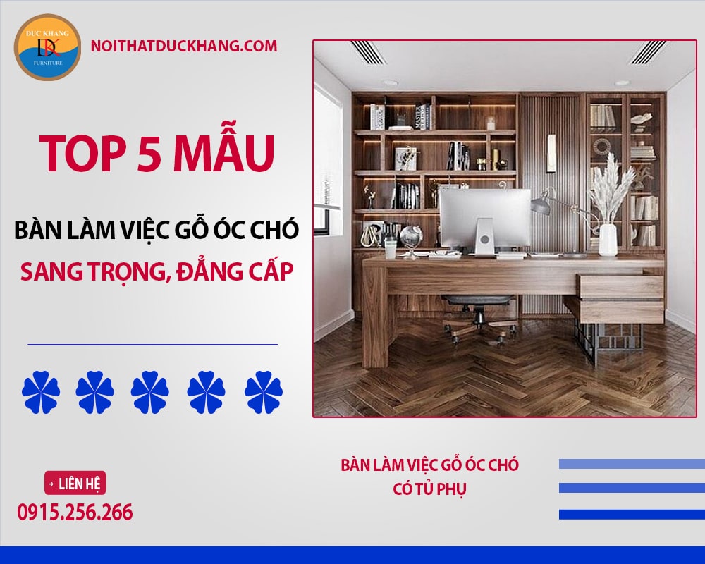 Bàn làm việc gỗ óc chó có tủ phụ Bàn làm việc gỗ óc chó có tủ phụ