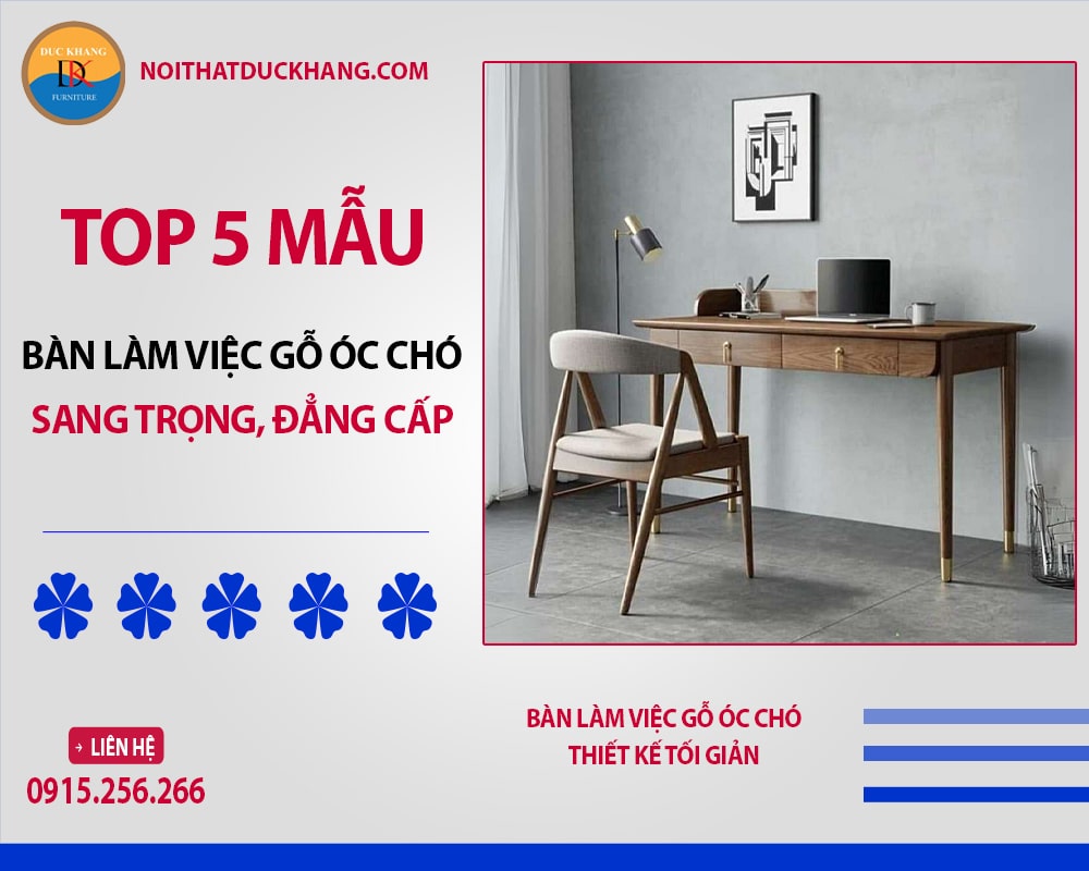 Bàn làm việc gỗ óc chó thiết kế tối giản Bàn làm việc gỗ óc chó thiết kế tối giản