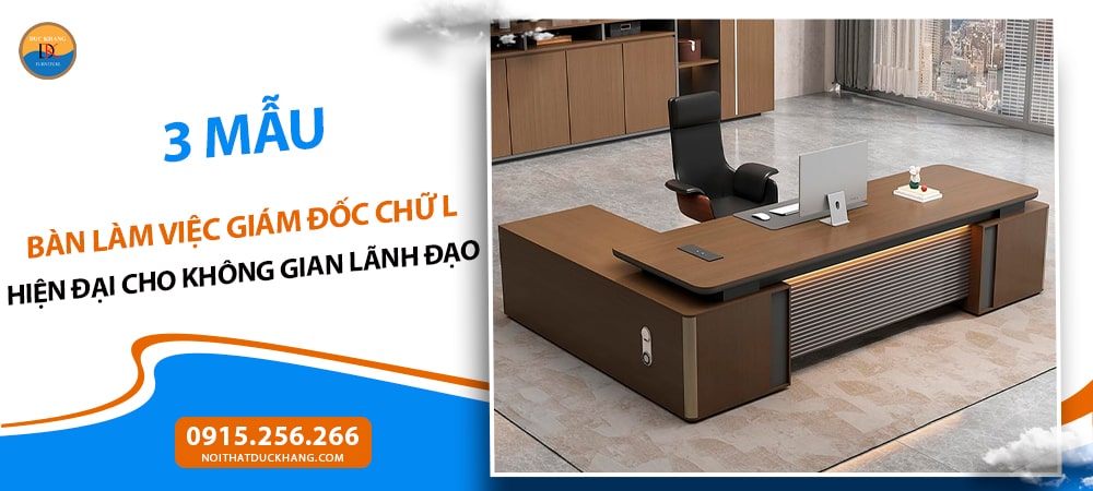 Bàn làm việc giám đốc chữ L kèm tủ phụ, hộc để CPU tiện lợi DKFBGD107 Bàn làm việc giám đốc chữ L kèm tủ phụ, hộc để CPU tiện lợi DKFBGD107