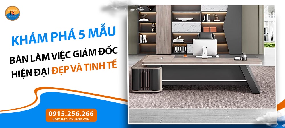 Bàn làm việc giám đốc hiện đại chữ L kèm tủ phụ DKFBGD128