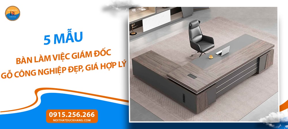 Bàn làm việc giám đốc gỗ công nghiệp chữ L kèm tủ phụ thông minh DKFBGD93 Bàn làm việc giám đốc gỗ công nghiệp chữ L kèm tủ phụ thông minh DKFBGD93