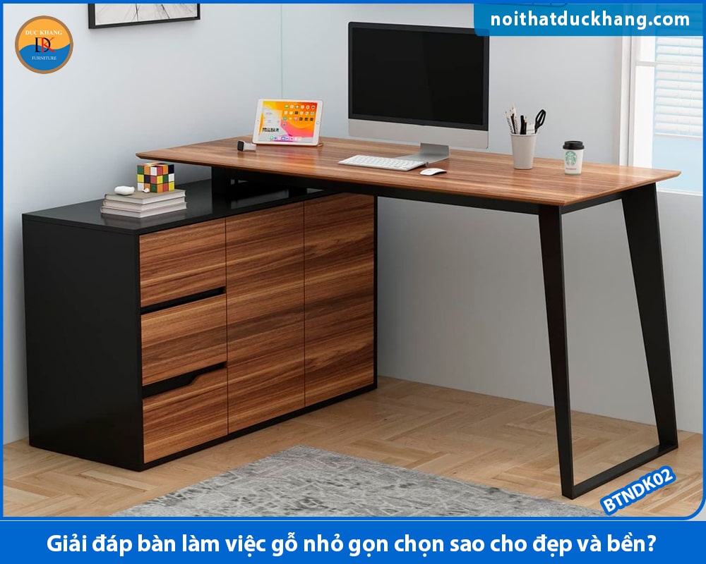 Bàn làm việc gỗ nhỏ gọn thiết kế theo yêu cầu