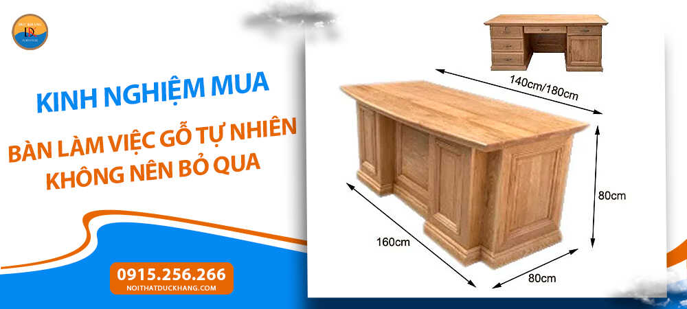 Mua bàn làm việc gỗ tự nhiên từ gỗ sồi