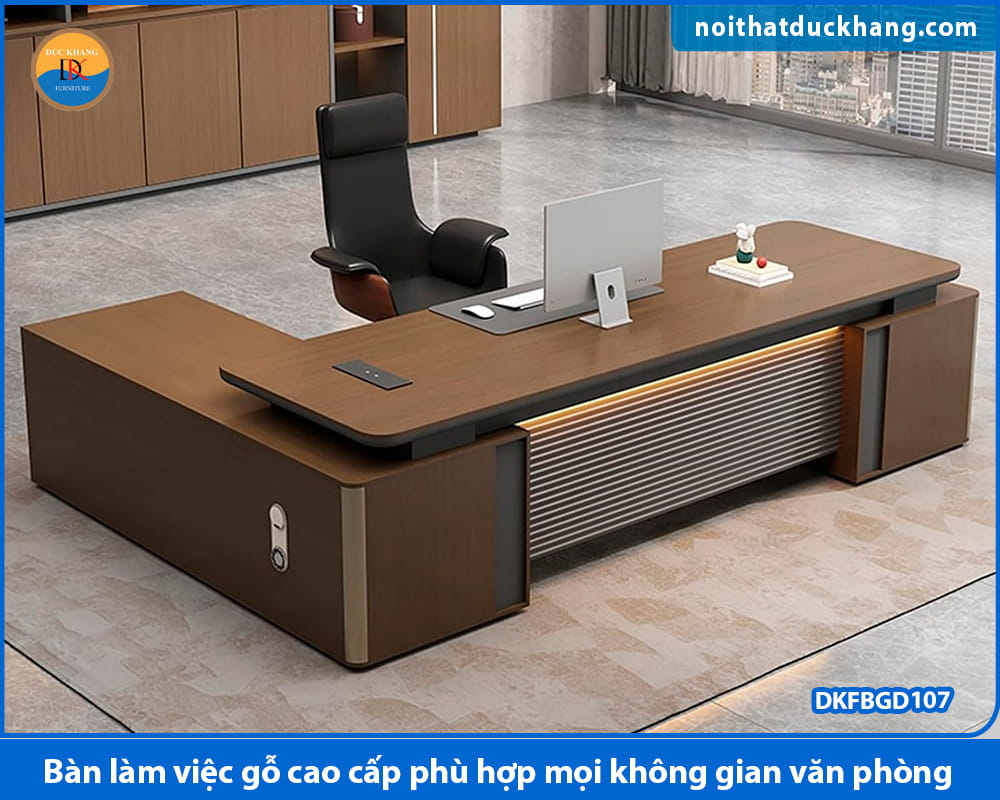 Bàn làm việc gỗ cao cấp phù hợp mọi không gian văn phòng