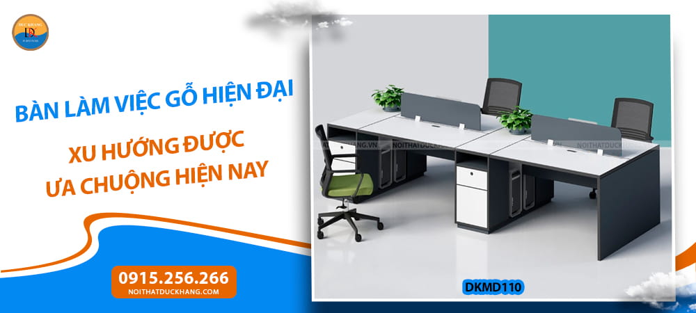 Bàn làm việc gỗ hiện đại cho văn phòng công ty